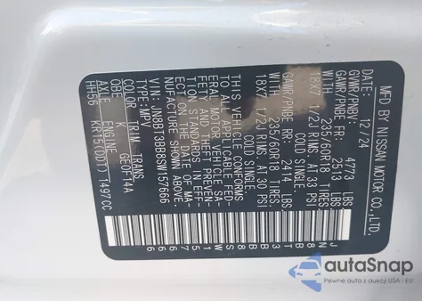 2025 Nissan Rogue Sv Intelligent Awd from USA, damaged, VIN JN8BT3BB8SW157666